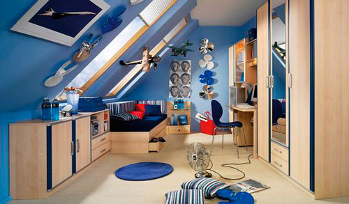 Детская на мансардном этаже для девочки и мальчика подростка дизайн и фото
